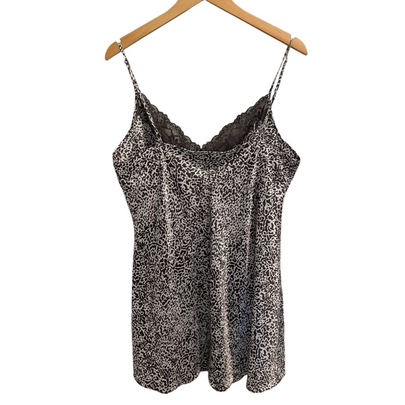 Thalia Sodi Grey White Leopard Print Lace Top Slip Size Extra Large - Picture 2 of 9